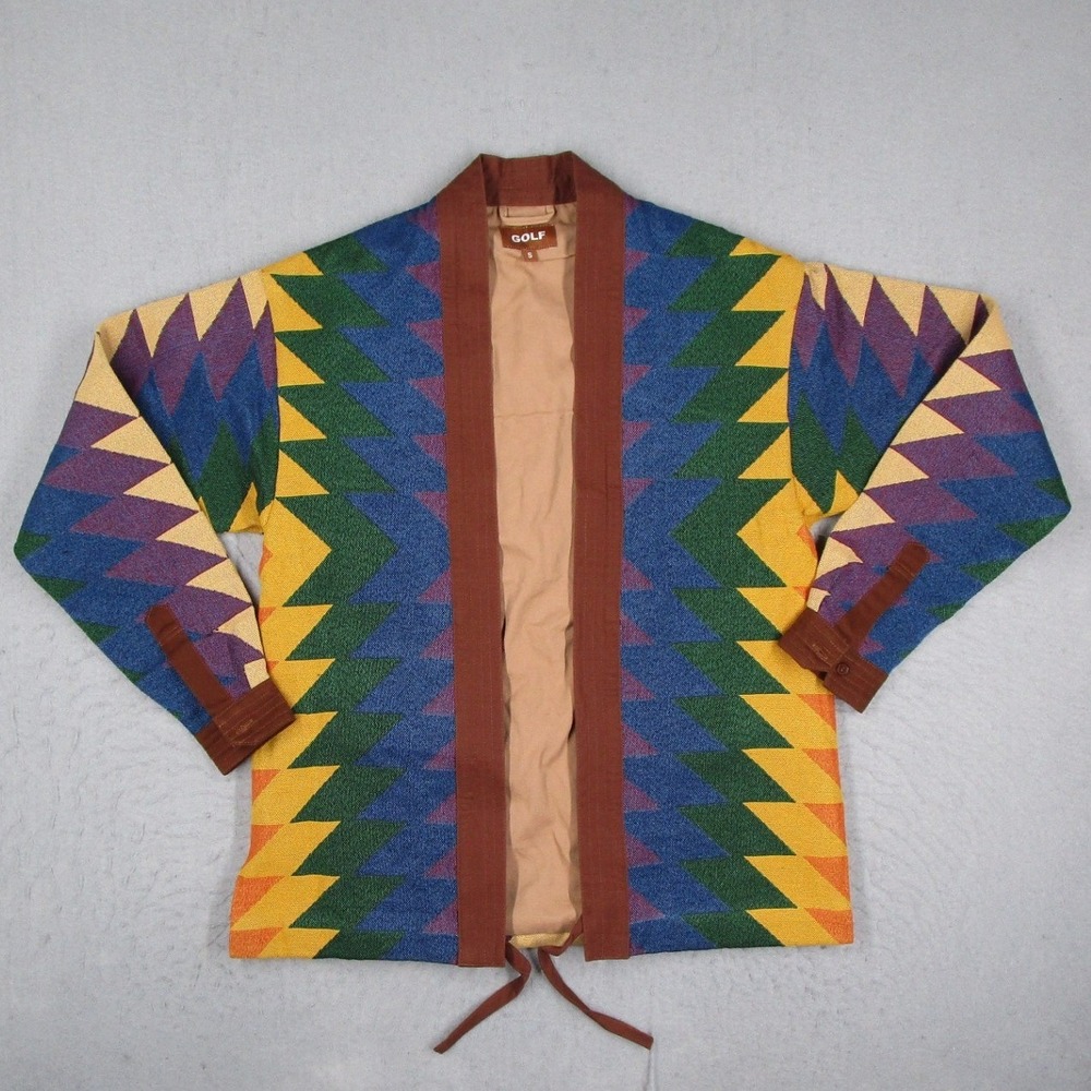 Golf Wang Geometric Tapestry Kimono Jacket Mens Small Multi Color Tyler Creator